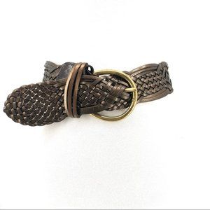 Neiman Marcus Brown Woven Leather Belt, Size S